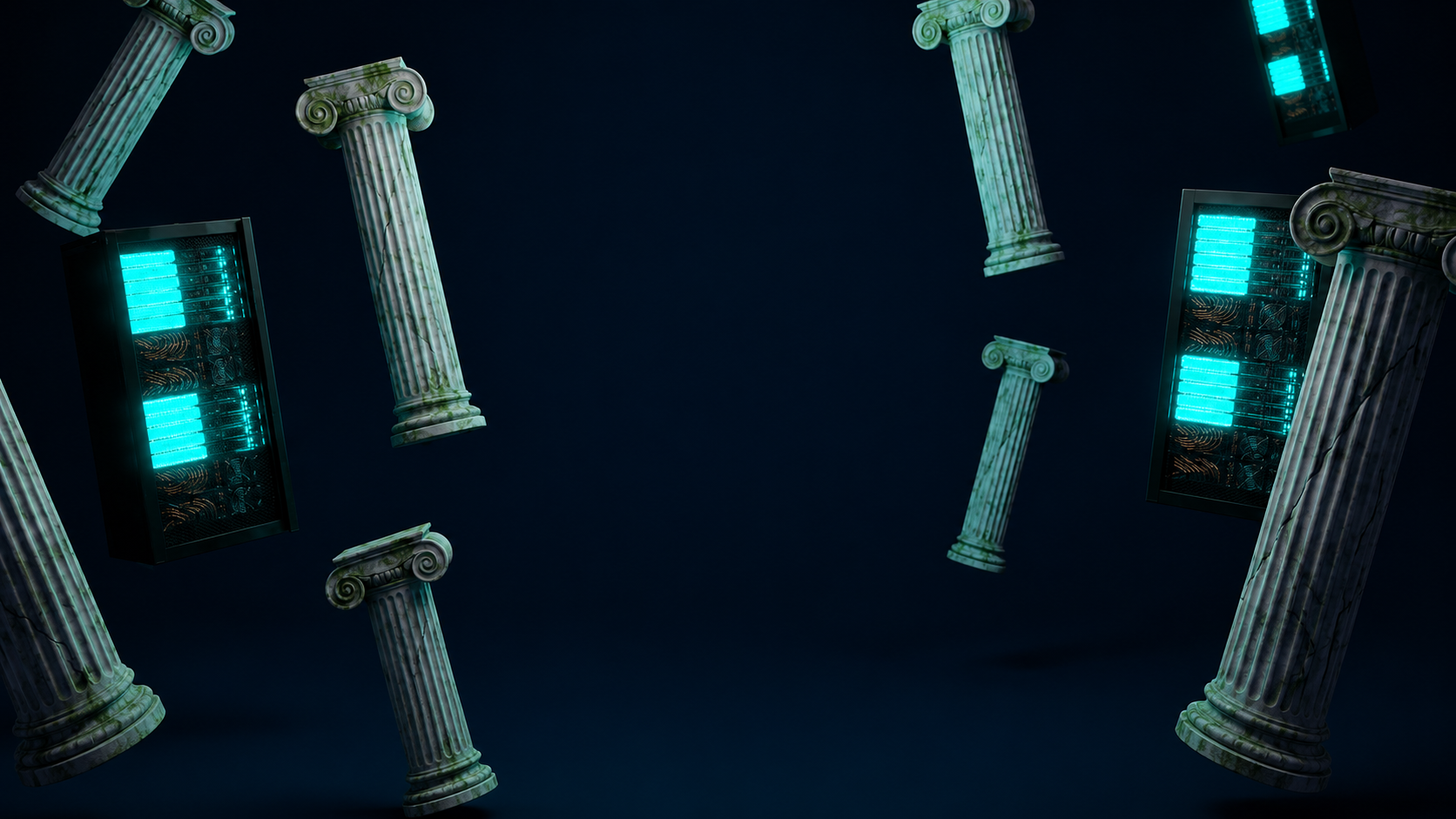Dark futuristic background with columns